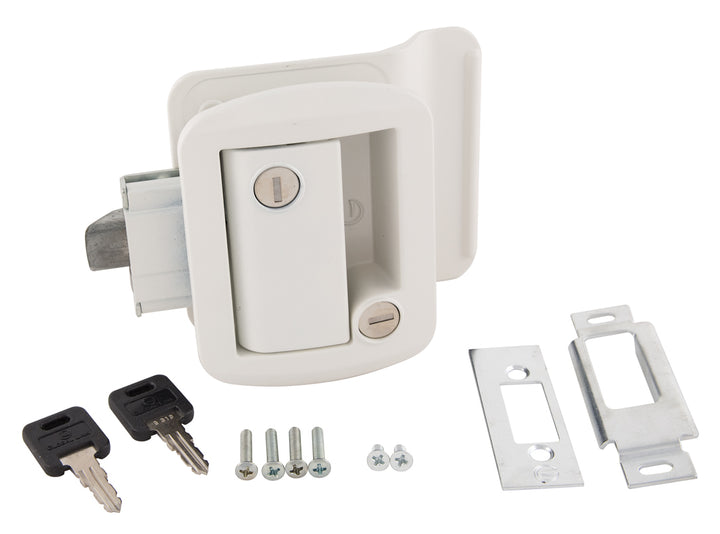 METAL TT LOCK W/KEYS WHT - AP PRODUCTS