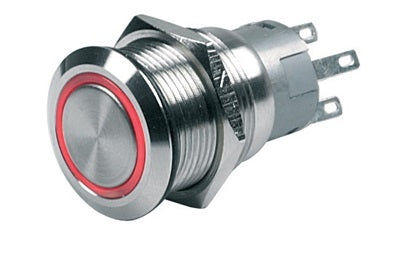 PUSH BUT SW ON/OF 12V RED LED - BEP