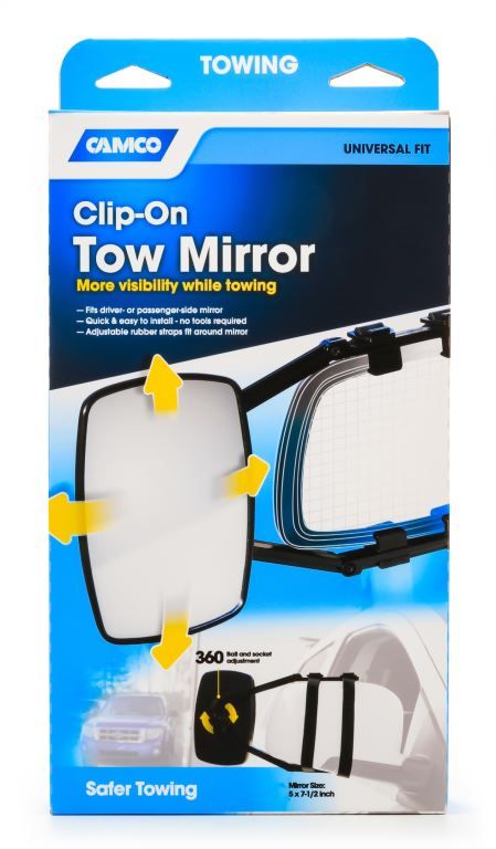 TOWING MIRROR  CLAMP-ON  SINGLE MIR - CAMCO