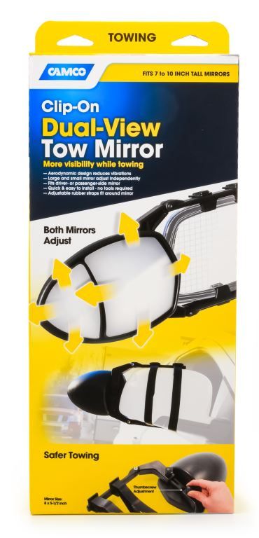 TOWING MIRROR  CLAMP-ON  DOUBLE MIR - CAMCO