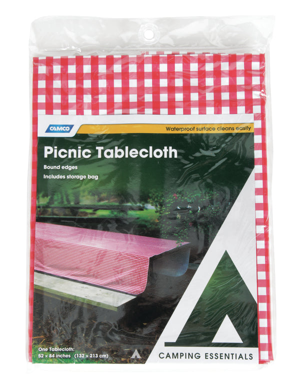 TABLECLOTH RED/WHT 52X84 - CAMCO