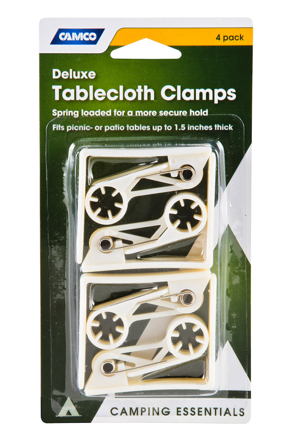 DLX TABLECLOTH CLAMP 4PK BILINGUAL - CAMCO