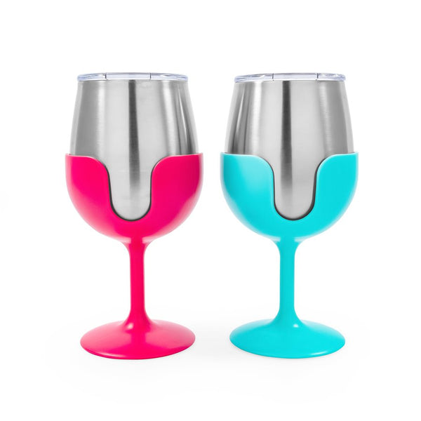 LIBATC  WINE TUMBLER SET (BLUE/PINK - CAMCO