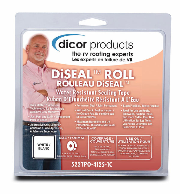 ROOF REP TAPE-WH 4'X12.5' - DICOR CORP