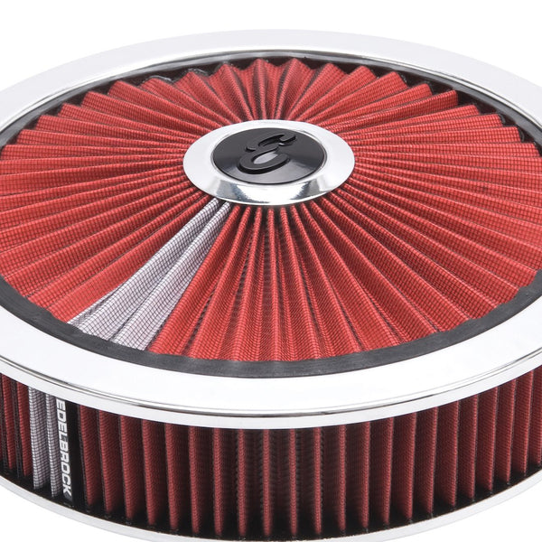 A/C 14' ROUND CHROME /RED