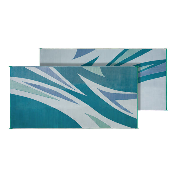 MAT SUMMER WAVES 8X16 GRN/BLUE - FAULKNER