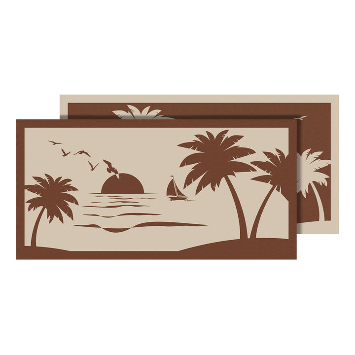 MAT SPX BEACH PALM TREE BEIGE 9 X18 - FAULKNER