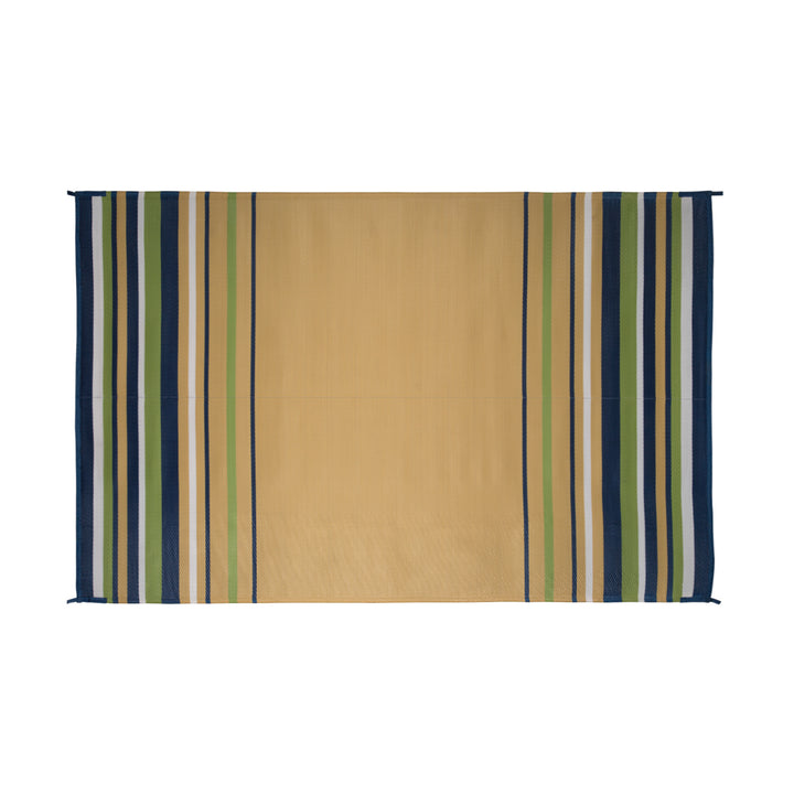 MAT STRIPED 9X12 NAVY/WHT/LIME/BGE - FAULKNER