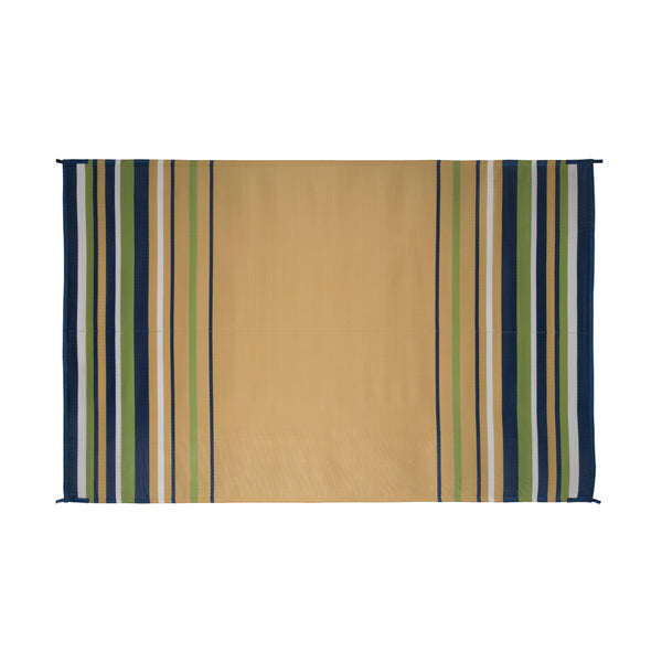 MAT STRIPED 8X20 NAVY/WHT/LIME/BGE - FAULKNER