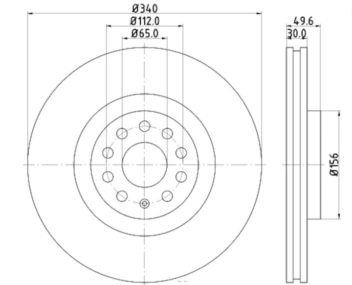 BRAKE DISC FOR VW/SKODA/AUDI/SEAT - HELLA