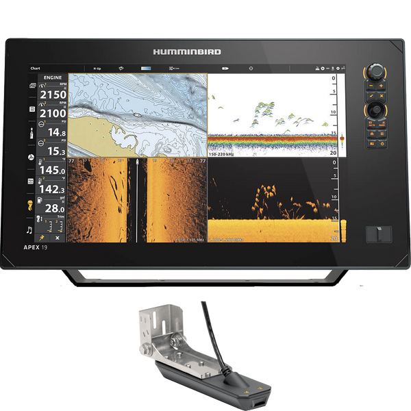 APEX 19 MEGA SI+ MFD  W/TRANSDUCER - HUMMINBIRD