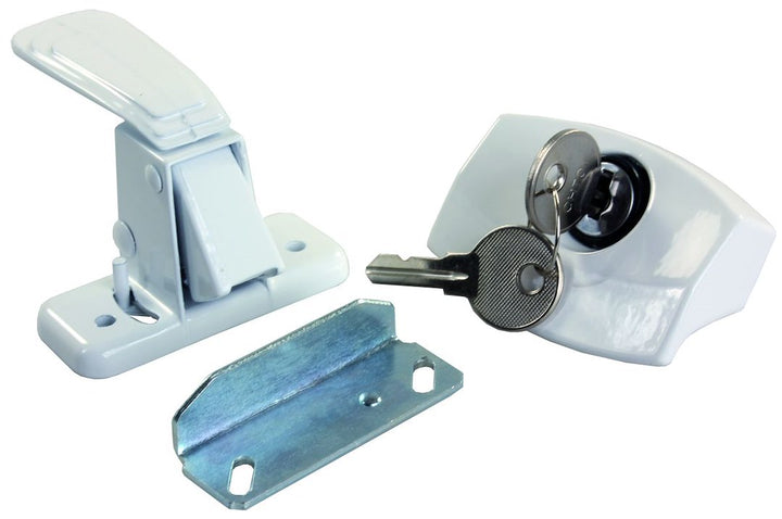 CAMPER DOOR LATCH  WHITE - JR PRODUCTS