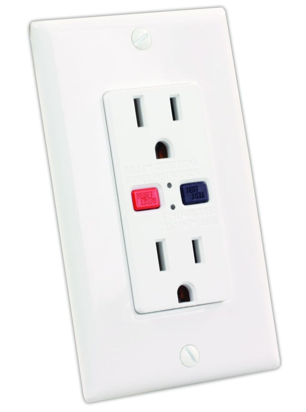 GFCI ELECT OUTLET  WHT - JR PRODUCTS