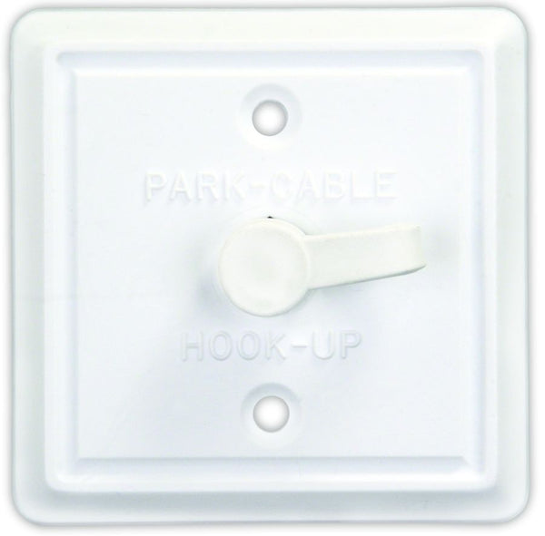 SQUARE CABLE TV PLATE  PW - JR PRODUCTS