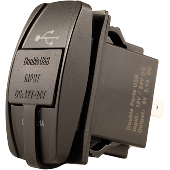 DUAL USB CHARGER ROCKER SWITCH MNT - KJM