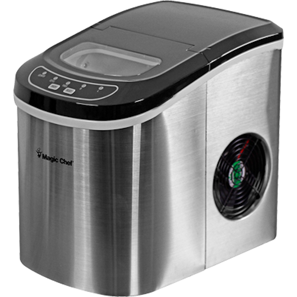 ICE MAKER  27 LBS/DAY  PORTABLE  SS - MAGIC CHEF