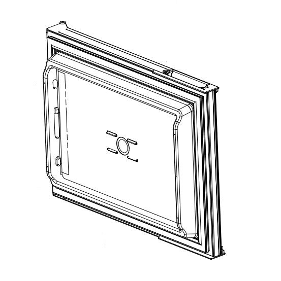 DOOR ASSY. FOAMED UPPER 7 BLACK - NORCOLD