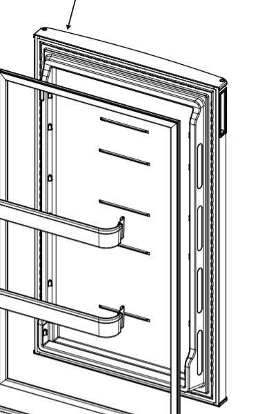 FRESHFOOD DOOR AND GASKET SS - NORCOLD