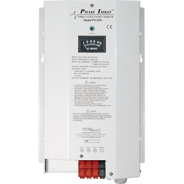 BATT CHGR  PHASE 3  12V 25A  3 BANK - NEWMAR