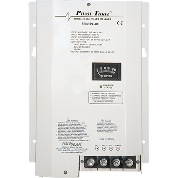 BATT CHGR  PHASE 3  12V 40A  3 BANK - NEWMAR