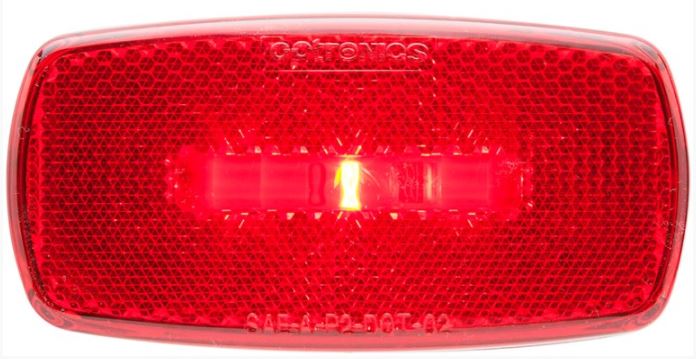 ONE LED MARK LIGHT;OVAL;BLK BSE;RED - OPTRONICS