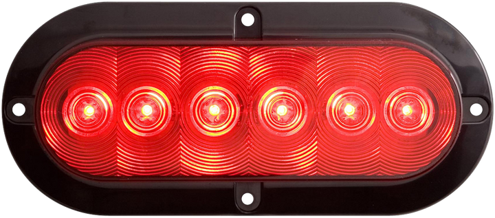 6 LED S/T/T;FLANGE/SURFACE;6IN;RED; - OPTRONICS