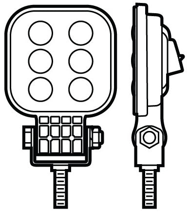 LED WORK LGT SQR PED MNTM  HARDWIRE - PETERSON MFG