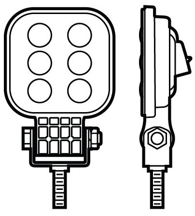 LED WK LGT SQR PED MNT HARDWIRED W/ - PETERSON MFG