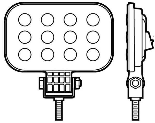 LED WORK LGT SQR PED MNT HRDWRD HSG - PETERSON MFG