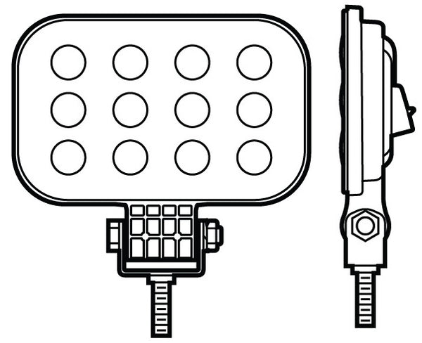 LED WORK LGT SQR PED MNT HRDWRD W/. - PETERSON MFG