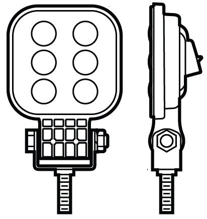 LED WORK LGT SQR PED MNTM  HARDWIRE - PETERSON MFG