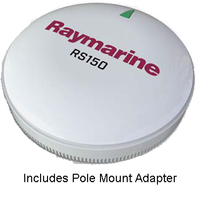 RS150 GPS ANTENNA W/ POLE MOUNT KIT - RAYMARINE