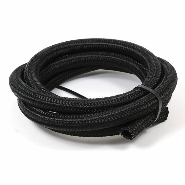 BLK NYLON SS BRD HOSE  -4AN X 6' - SPEEDFX