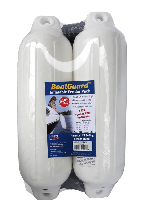 6' X 22' BG FENDER 2 PK.WHITE W/BLK - TAYLOR MADE