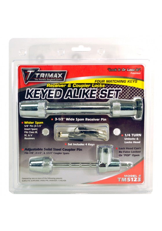 KEYED ALIKE REC&COUPLER LOCK SET - TRIMAX