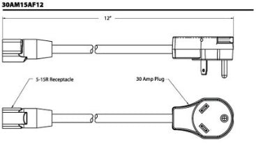 ADAPTER 12'  30A M - 15A