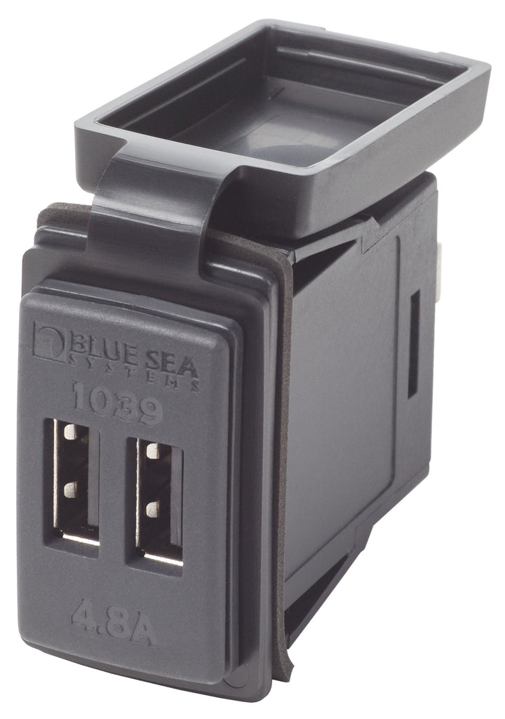 Blue Sea Dual Usb 4.8a Charger Port 12/24vdc Switch Mount - Sea Supply Hub