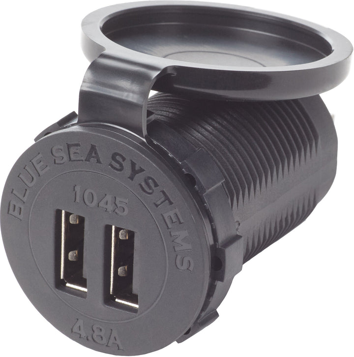 Blue Sea Dual Usb 4.8a Charger Port 12/24vdc Socket Mount - Sea Supply Hub