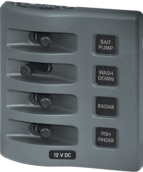 Blue Sea Weather Deck Panel 12v 4 Gang Switch Panel - Sea Supply Hub