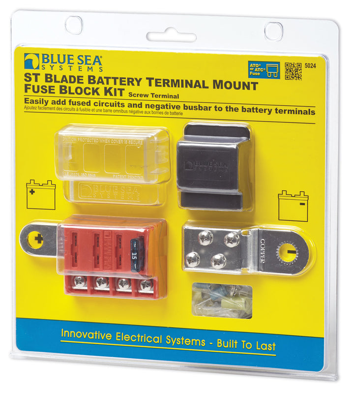 Blue Sea 5024 4-gang Battery Terminal Fuse Block St Ato/atc And Cover - Sea Supply Hub