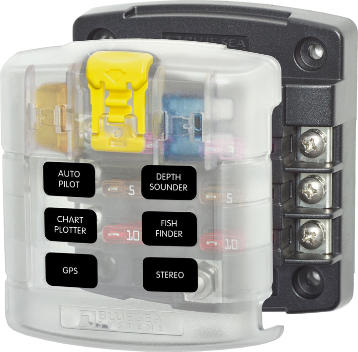 Blue Sea 5028 6-gang Fuse Block St Ato/atc With Cover - Sea Supply Hub