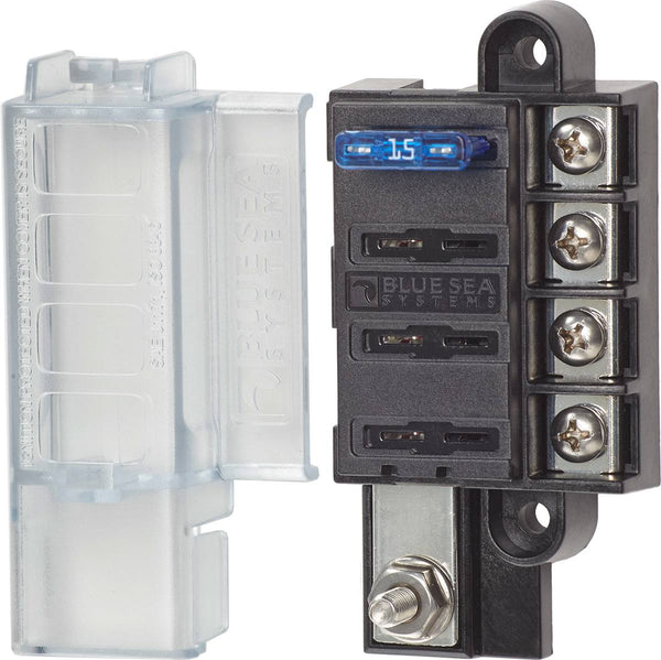 Blue Sea 5045 4-circuit Fuse Block St Ato/atc With Cover - Sea Supply Hub