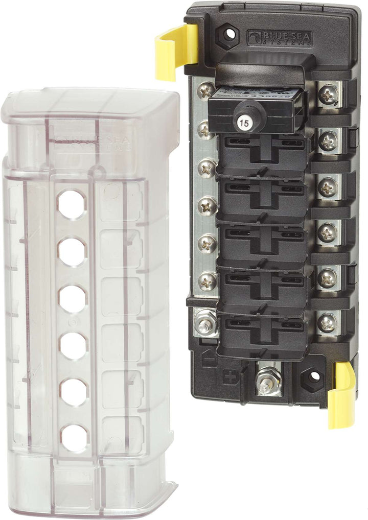 Blue Sea St Clb Circuit Breaker Block - 6 Position With Negative Bus - Sea Supply Hub