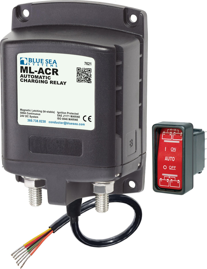 Blue Sea Ml-acr Automatic Charging Relay 24vdc 500a - Sea Supply Hub