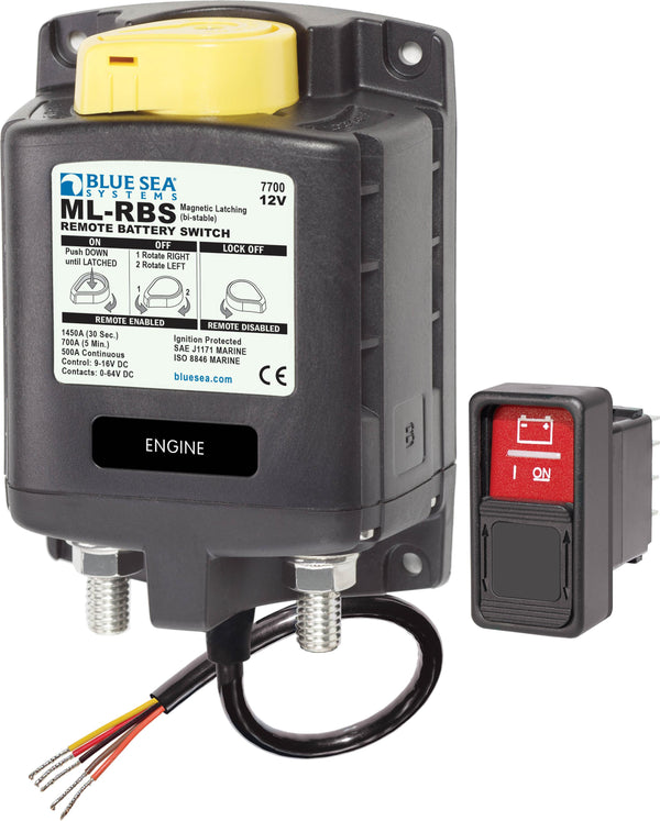 Blue Sea Ml-rbs 12vdc 500a Remote Battery Switch With Manual Control - Sea Supply Hub