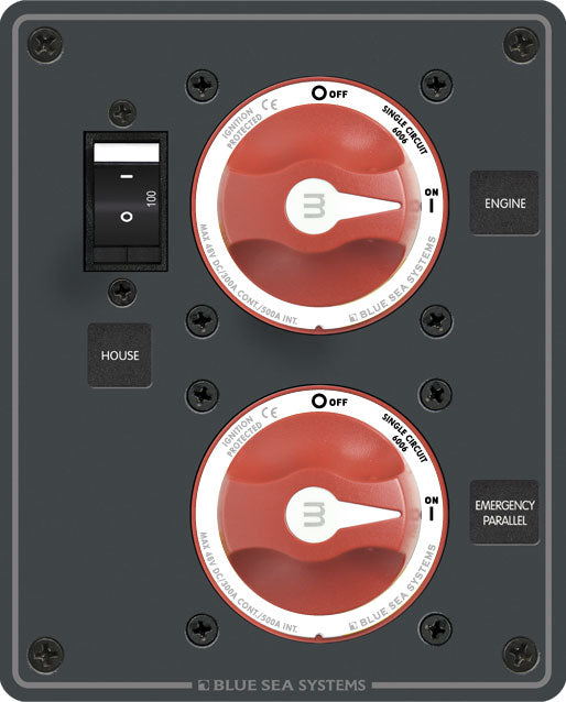 Blue Sea Dual Battery Bank Management Panel Main + 3 Position - Sea Supply Hub