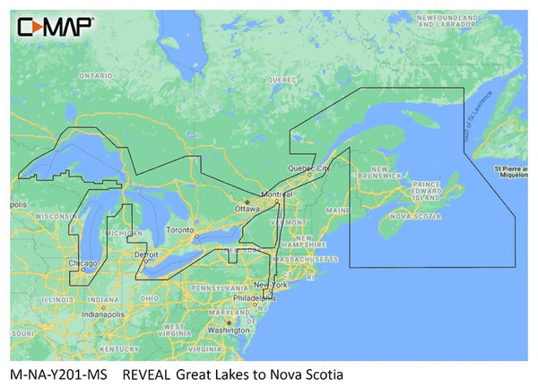 C-map Reveal Coastal Great Lakes To Nova Scotia - C-Map