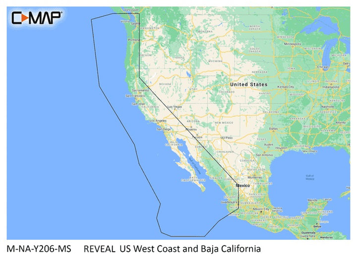 C-map Reveal Coastal Us West Coast And Baja - C-Map