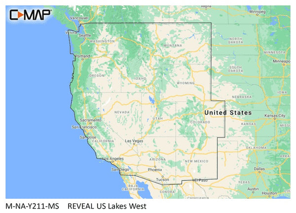 C-map Reveal Inland Us Lakes West - C-Map