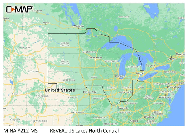 C-map Reveal Inland Us Lakes North Central - C-Map